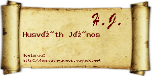 Husvéth János névjegykártya